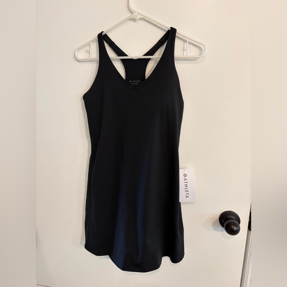 NWT Athleta S  Ace Advantage Dress, Black Tennis Running Golf Sports Workout